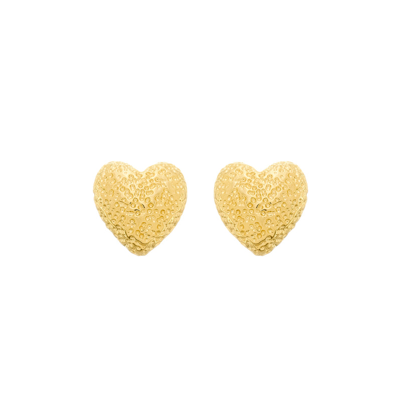 Brinco Dourado de Coração Irregular