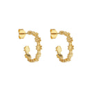 Brinco Dourado de Argola Formato de Flor