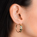 Brinco Dourado de Argola 4 Corações - Galeria