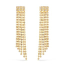 Brinco Dourado de Luxo com 123 Pedras de Strass