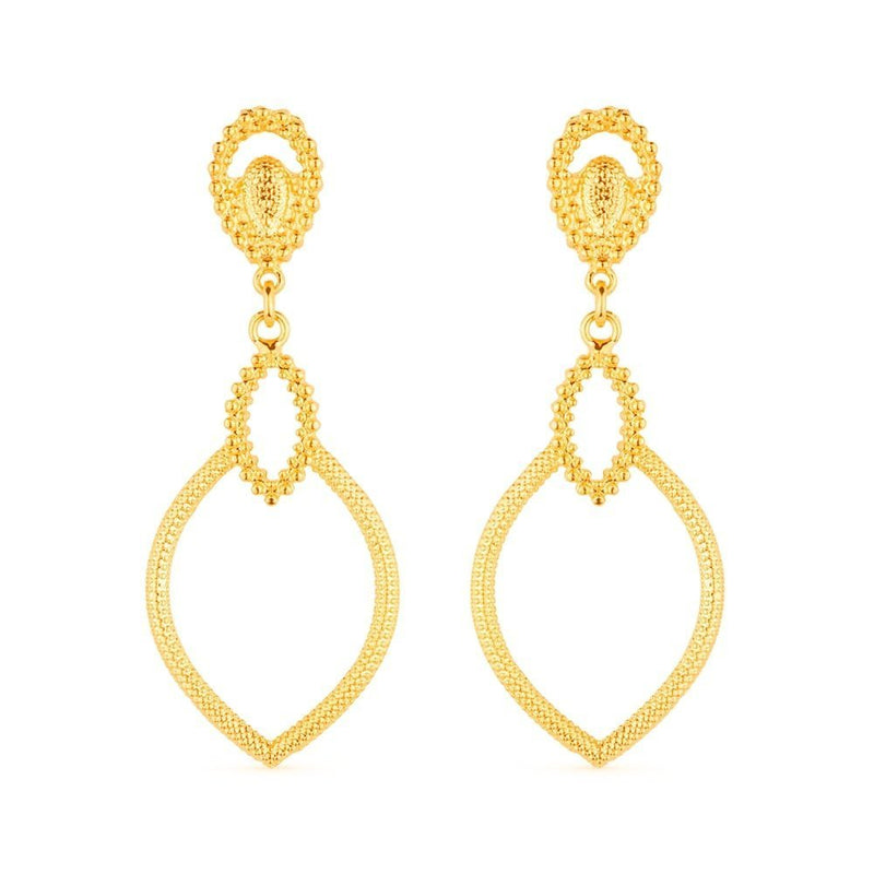 Brinco Dourado Luxo Gota de Gala